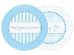 Dessertborden 'Babyshower' Blauw (8st)