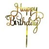 Cake Topper 'Happy Birthday' Goud