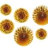 Deco Waaiers Metallic Goud 6dlg