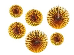 Deco Waaiers Metallic Goud 6dlg