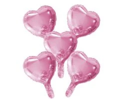 Folieballonnen Hart Roze 23cm (5st)