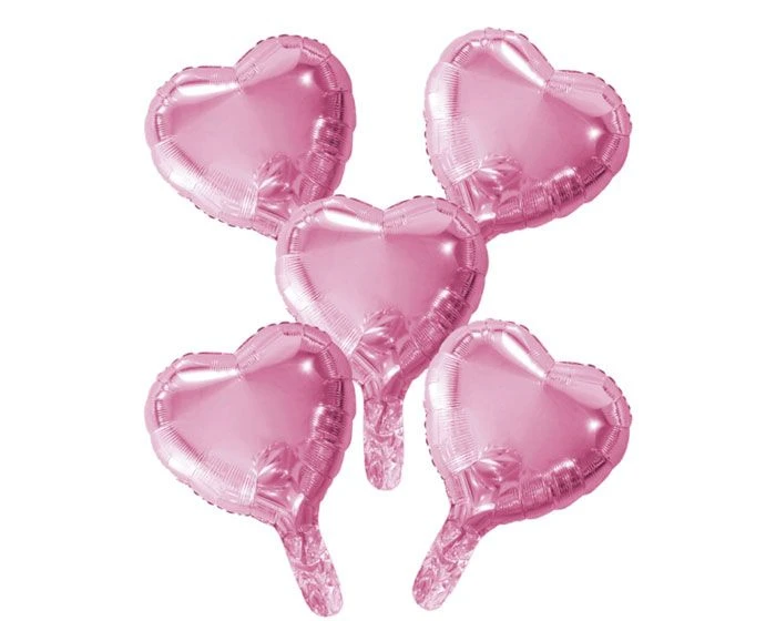 Folieballonnen Hart Roze 23cm (5st) 1 Folieballonnen Hart Roze 23cm (5st)