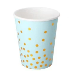 Bekers 'Gold Dots' Pastel Blauw (10st)
