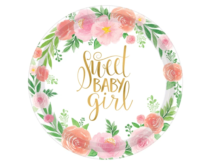 Bordjes Sweet Baby Girl (8st) 1 Bordjes Sweet Baby Girl (8st)