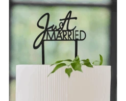 Taarttopper Just Married Acryl Zwart Ginger Ray