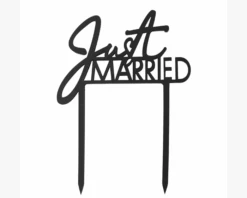Taarttopper Just Married Acryl Zwart Ginger Ray -Daily Style Winkel bw 425b
