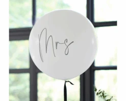 Mrs Ballon XL Wit & Zwart Ginger Ray