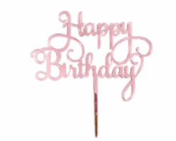 Cake Topper 'Happy Birthday' Roségoud
