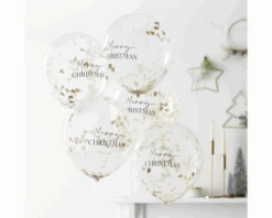 Confetti Ballonnen Merry Christmas Goud Ginger Ray (5st)