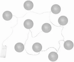Lichtslinger Cottenball Zilver 2m