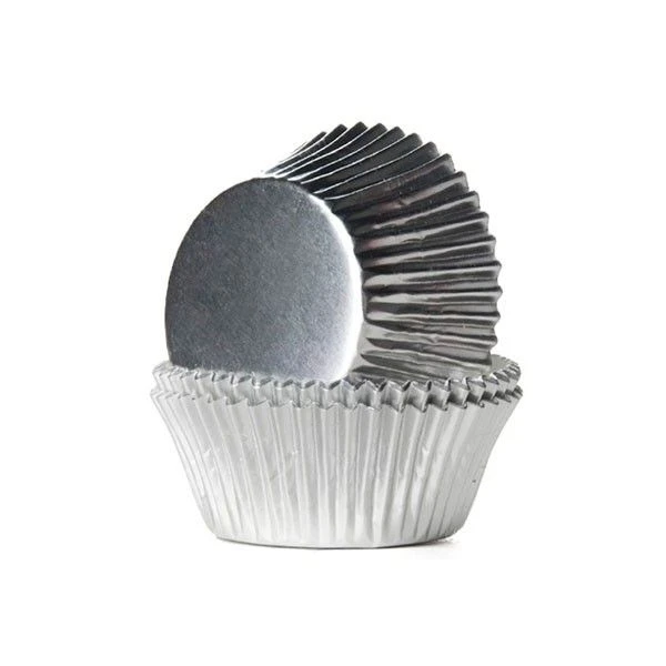 Cupcake Vorm S Metallic Zilver 7cm (100st) 1 Cupcake Vorm S Metallic Zilver 7cm (100st)