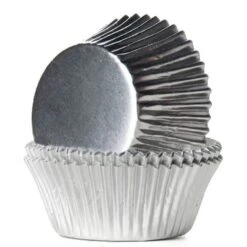 Cupcake Vorm Metallic Zilver 11cm (50st)