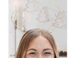 Metalen Diadeem Rendier Goud Ginger Ray