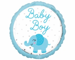Folieballon Baby Boy Olifant Rond (43cm)