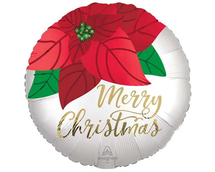 Folieballon Merry Christmas Kerstster Satin Luxe (45cm) 1 Folieballon Merry Christmas Kerstster Satin Luxe (45cm)