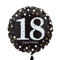 Folieballon 18 Happy Birthday Sparkling