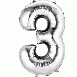 HELIUM Fballon 3 Zilver XL (alleen Afhalen)