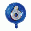 Folieballon Holografisch Cijfer 6 Blauw