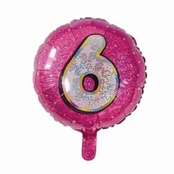 Folieballon Holografisch Cijfer 6 Roze