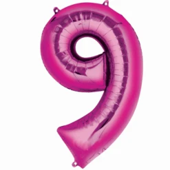 Folieballon 9 Roze XL