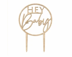 Houten Taarttopper Hey Baby Ginger Ray