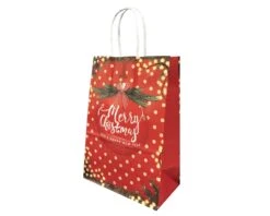 Cadeautasjes Merry Christmas Rood (6st)