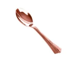 Plastic Dessertlepels Metallic Roségoud (12st)