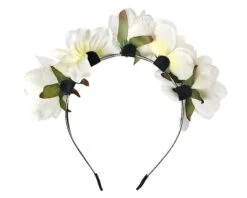 Diadeem Bloemen Wit
