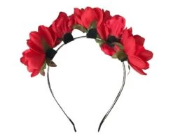 Diadeem Bloemen Rood