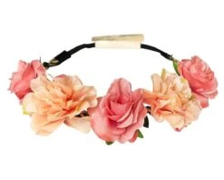 Haarband Bloemen Perzikroze