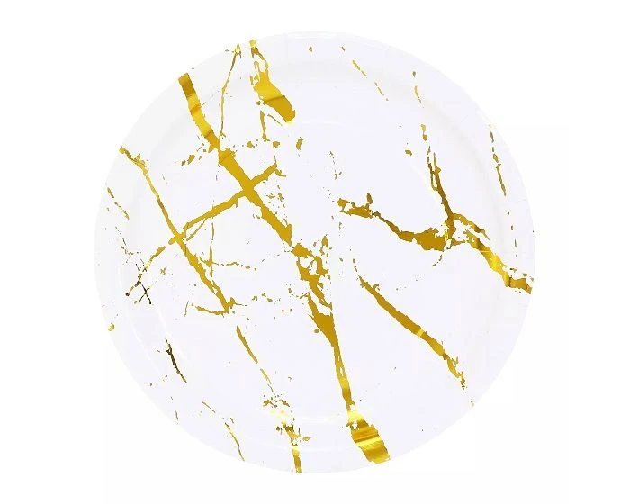 Kartonnen Borden Marble Goud 23cm (20st) 1 Kartonnen Borden Marble Goud 23cm (20st)