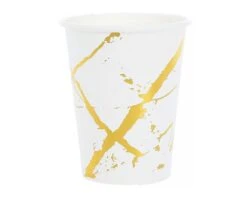 Kartonnen Bekers Marble Goud (20st)