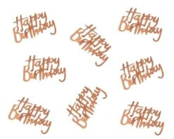 Tafelconfetti Happy Birthday Roségoud (48st)