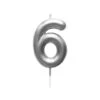 Verjaardagskaars Cijfer 6 Zilver