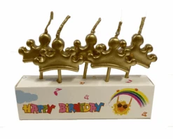 Kaarsjes Kroontje Goud (5st)