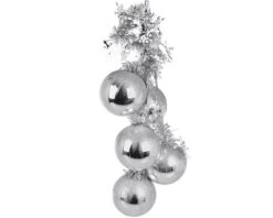 Kerstballen Tros Zilver