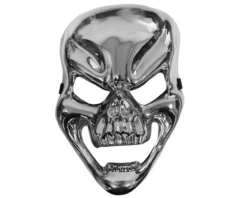 Angry Skull Head Masker Zilver