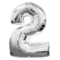 Folieballon 2 Zilver (43cm)