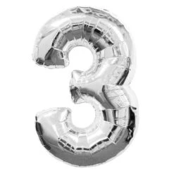 Folieballon 3 Zilver (43cm)