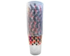 Plastic Bekers Confetti Nupik (25st)