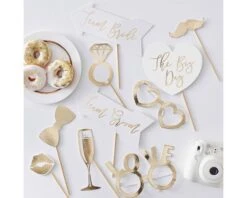 Photobooth Props Gold Wedding Ginger Ray (10st)