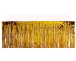 Folie Fringe Tafelrok Goud (275x74cm) -Daily Style Winkel tafelfringe goud 3